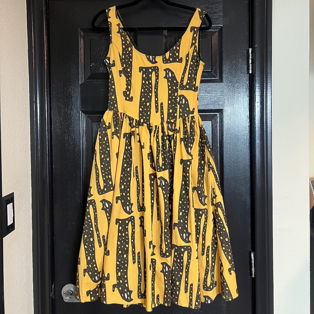 Nooworks Yellow Long Cats Misty Dress size XS - Picture 5 of 6